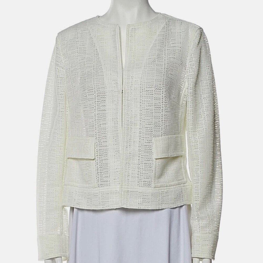 Akris Punto white mesh jacket US 10 FR 42